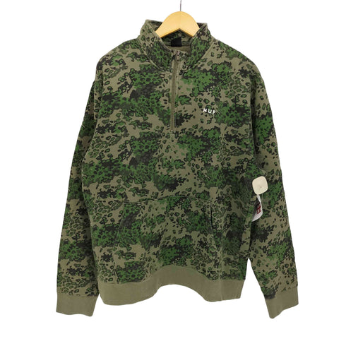 ハフ HUF 21AW CONTRA 1/4 ZIP FLEECE / HUF ハーフジップ フリース カモ メンズ import:L